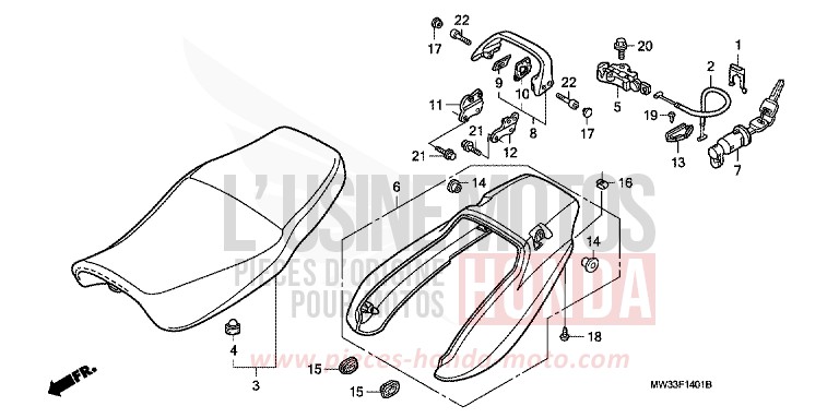 SITZ/WINDLAUF, HINTEN (CB750F2) von CB1300 Super Bold'or ABS CANDY WAVE BLUE (PB161) von 1994